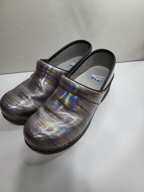 Dansko Holographic Metallic Slip-On Clogs